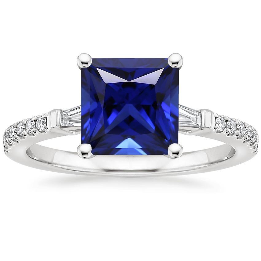 Anello solitario con diamanti e zaffiro di Ceylon taglio Princess 5.50 carati - harrychadent.it