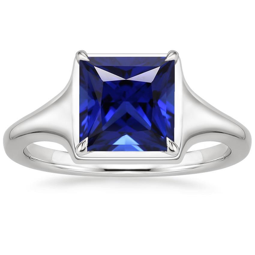 Anello solitario con pietre preziose da donna con zaffiro dello Sri Lanka principessa 5 carati - harrychadent.it
