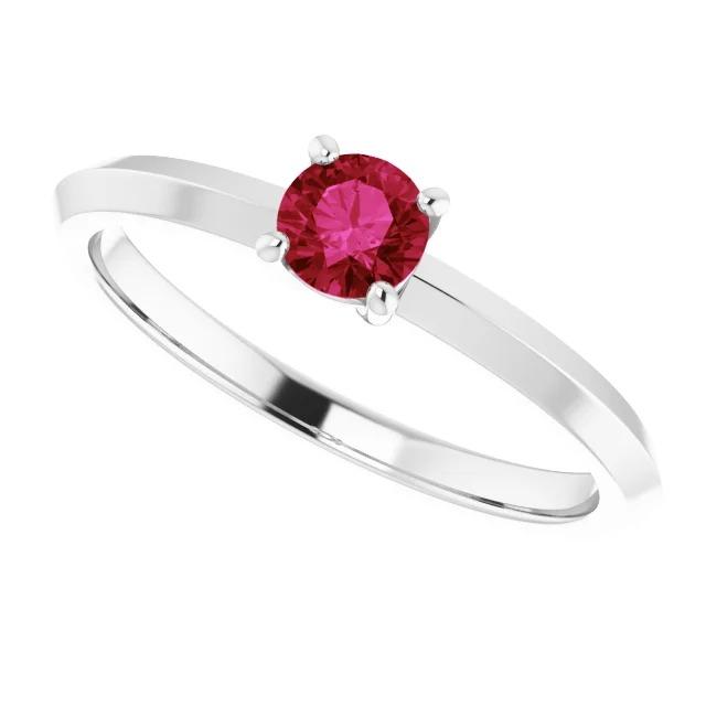 Anello solitario con rubino 1.25 carati e 4 griffe con incastonatura Novità - harrychadent.it
