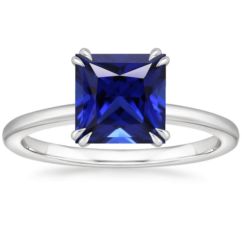 Anello solitario con zaffiro blu Princess Cut 5 carati Prong Set gioielli - harrychadent.it
