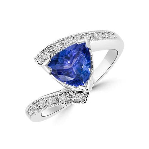 Anello solitario in oro 14 kt con tanzanite con accento da 7.25 ct - harrychadent.it