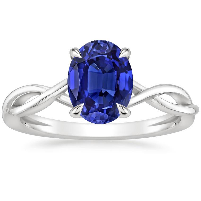 Anello solitario in oro con zaffiro ovale di Ceylon 2.50 carati stile infinito - harrychadent.it