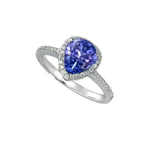 Anello solitario in oro da 5.75 ct con tanzanite con accento e diamanti - harrychadent.it