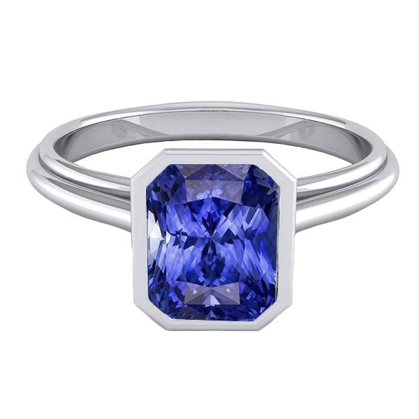 Anello solitario in oro da donna con castone in zaffiro a taglio radiante 2.50 carati - harrychadent.it
