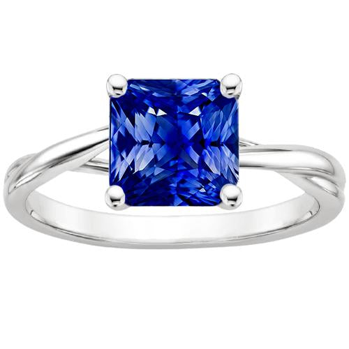 Anello solitario in zaffiro radiante con gambo intrecciato gioielli in oro 2.50 carati - harrychadent.it