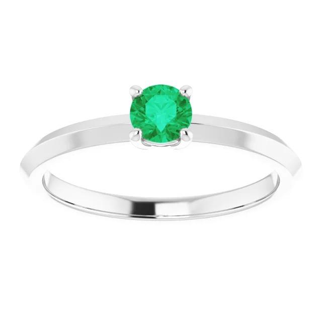 Anello solitario verde smeraldo 1,25 carati con gioielli da donna in oro bianco 14 carati - harrychadent.it