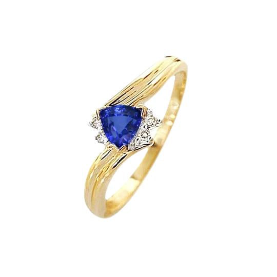 Anello trilioni di zaffiri dello Sri Lanka e diamanti da 3,95 carati in oro giallo 18 carati - harrychadent.it