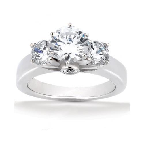 Bianco oro 14k rotondo taglio 3 pietra 2,64 carati diamanti anello nuovo - harrychadent.it
