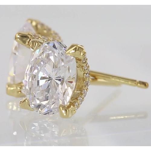 Borchie con diamanti ovali 2 carati in oro giallo - harrychadent.it