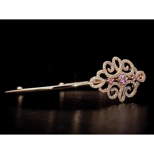 Bracciale Donna Diamante Zaffiro Rosa 5 Carati Oro Giallo 14K - harrychadent.it