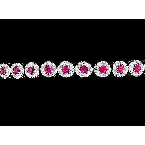 Bracciale Tennis 12 carati con griffe in oro bianco e zaffiro rosa 14K - harrychadent.it