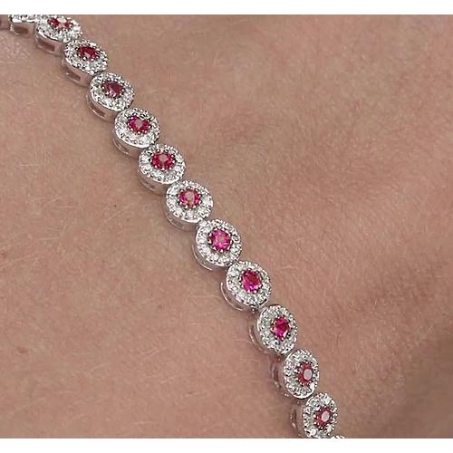 Bracciale Tennis 12 carati con griffe in oro bianco e zaffiro rosa 14K - harrychadent.it