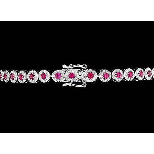 Bracciale Tennis 12 carati con griffe in oro bianco e zaffiro rosa 14K - harrychadent.it
