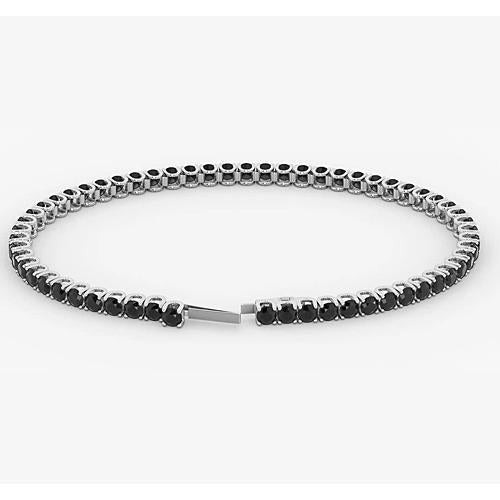 Bracciale Tennis Diamante Nero 5.90 Carati Oro Bianco 14K Gioielli - harrychadent.it