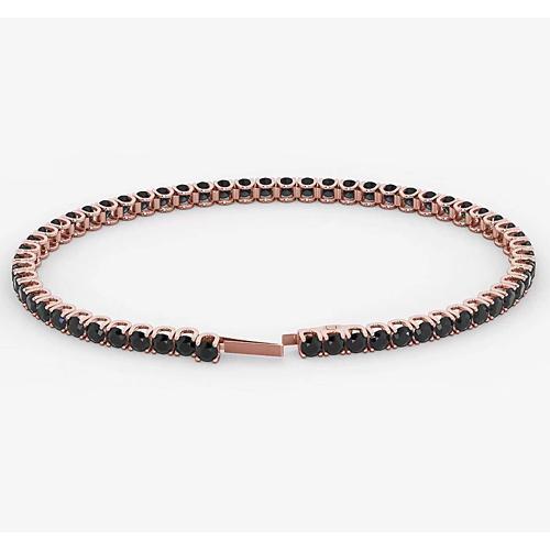 Bracciale Tennis Diamante Nero 5.90 Carati Oro Rosa 14K Gioielli Novità - harrychadent.it