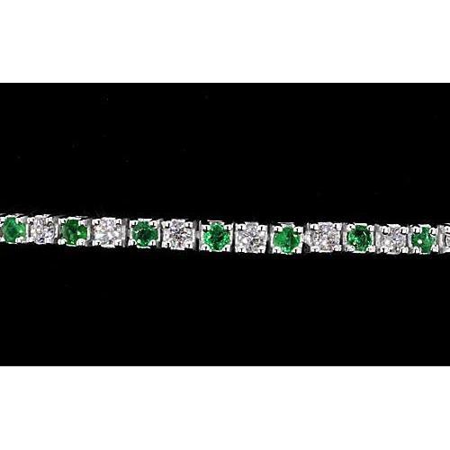 Bracciale Tennis Diamante Zaffiro Verde 6 Carati Donna Oro Bianco 14K - harrychadent.it