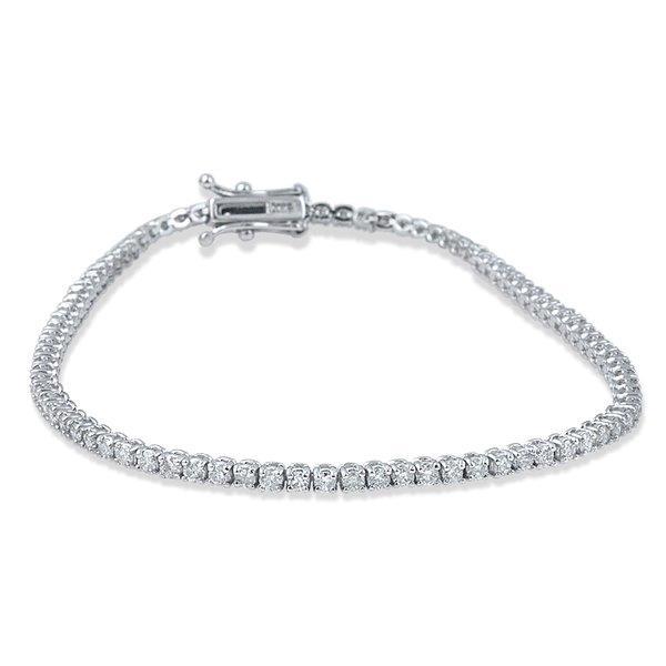 Bracciale Tennis Lady in Oro Bianco 14K Naturale Taglio rotondo Diamante 7 Ct - harrychadent.it
