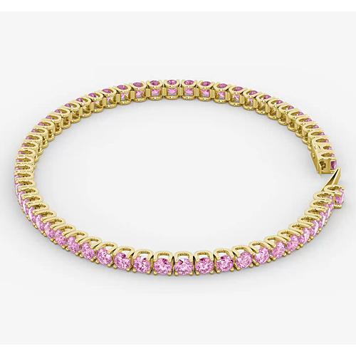Bracciale Tennis Zaffiro Rosa 5.90 Carati Gioielli Donna Oro Bianco - harrychadent.it