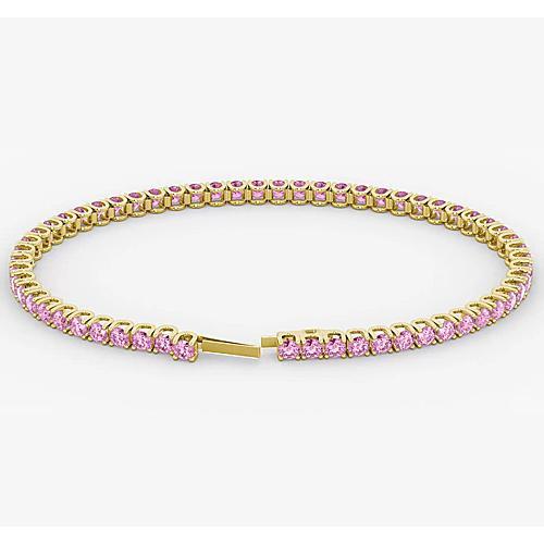 Bracciale Tennis Zaffiro Rosa 5.90 Carati Gioielli Donna Oro Bianco - harrychadent.it