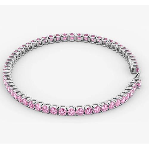 Bracciale Tennis Zaffiro Rosa 5.90 Carati Oro Bianco Gioielleria Donna - harrychadent.it