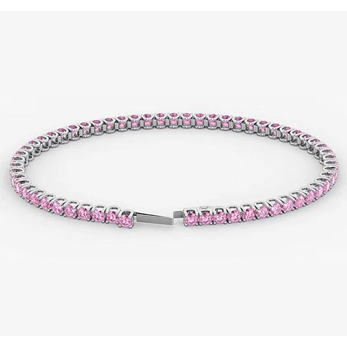 Bracciale Tennis Zaffiro Rosa 5.90 Carati Oro Bianco Gioielleria Donna - harrychadent.it