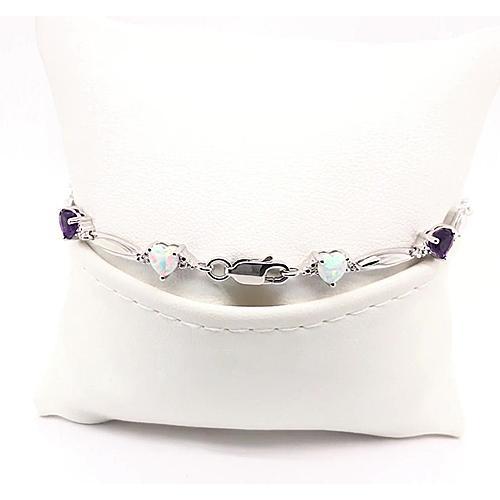 Bracciale a forma di cuore con ametista viola e opale diamante 9.54 carati - harrychadent.it