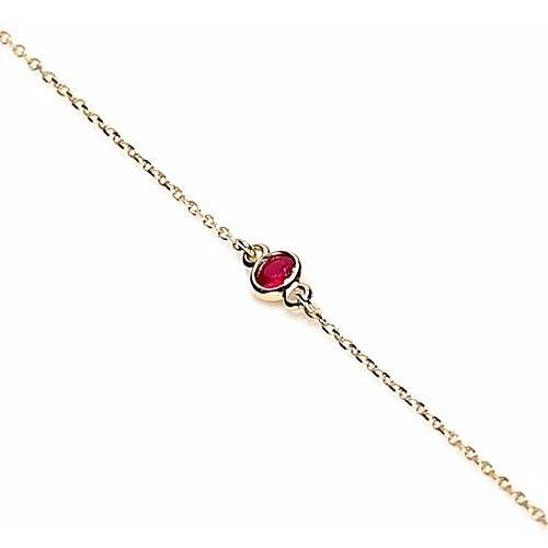 Bracciale con castone e rubini in oro giallo 1.50 carati 14K - harrychadent.it