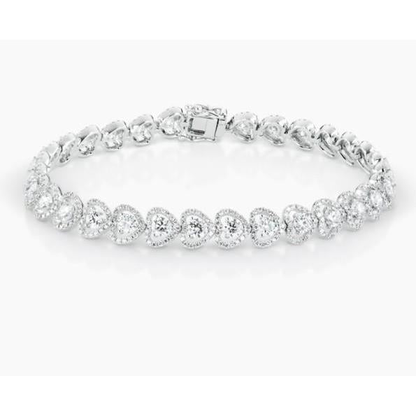 Bracciale da donna con diamanti taglio brillante 3.35 carati oro bianco 14K - harrychadent.it