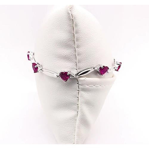 Bracciale di diamanti 9,54 carati con granato rodolite a forma di cuore e gioielli in oro bianco 14 carati - harrychadent.it