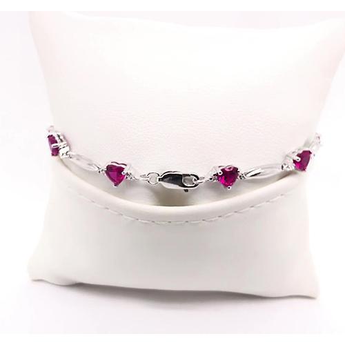 Bracciale di diamanti 9,54 carati con granato rodolite a forma di cuore e gioielli in oro bianco 14 carati - harrychadent.it