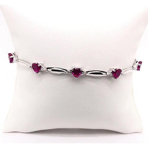 Bracciale di diamanti 9,54 carati con granato rodolite a forma di cuore e gioielli in oro bianco 14 carati - harrychadent.it