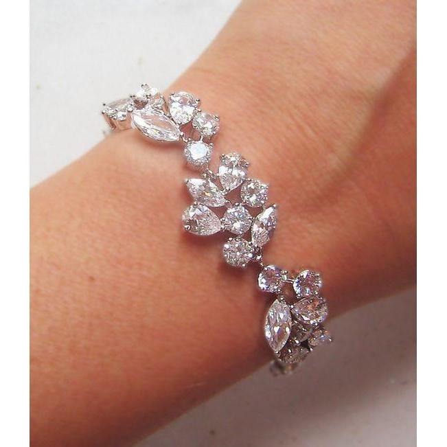 Bracciale donna 12 carati con diamanti rotondi. pera e marquise - harrychadent.it