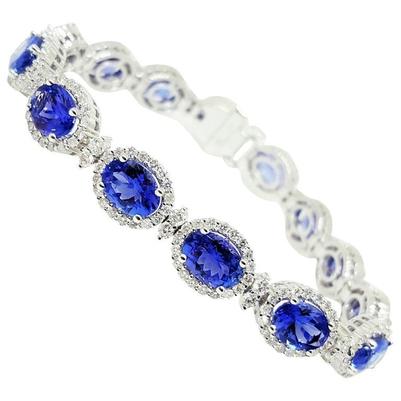 Bracciale donna in oro bianco 14K . con tanzanite e diamanti 29 carati - harrychadent.it