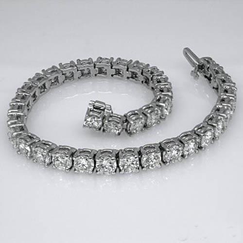 Bracciale tennis da donna in oro bianco 14 carati con diamanti a taglio rotondo da 9.25 carati - harrychadent.it