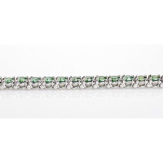 Bracciale tennis in oro bianco 14 carati con pietre preziose verdi da 10,50 ct - harrychadent.it
