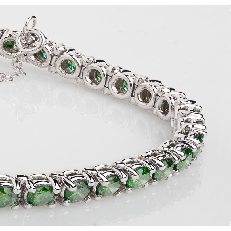 Bracciale tennis in oro bianco 14 carati con pietre preziose verdi da 10,50 ct - harrychadent.it