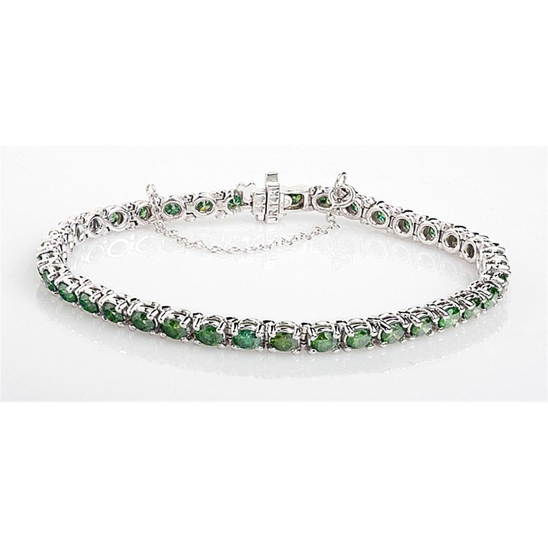 Bracciale tennis in oro bianco 14 carati con pietre preziose verdi da 10,50 ct - harrychadent.it