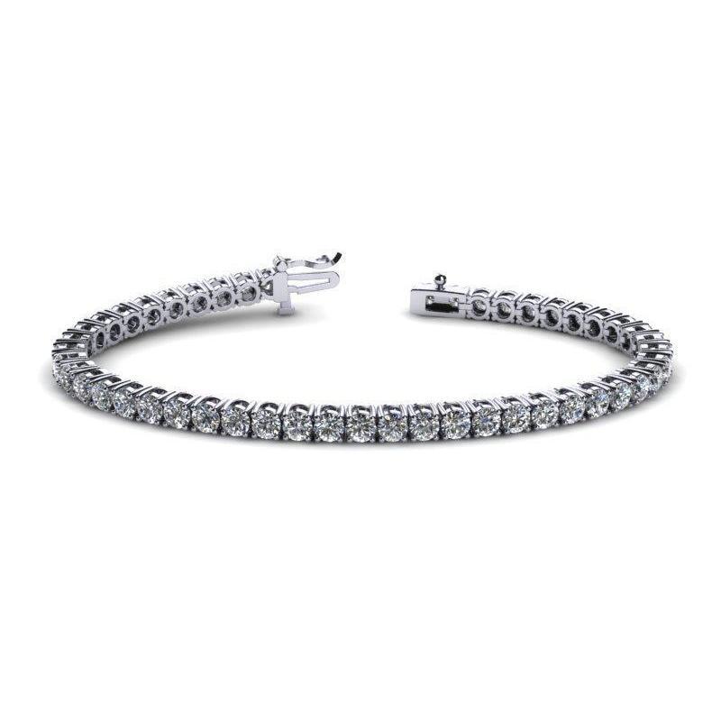 Bracciale tennis in oro bianco con diamanti rotondi 6 carati taglio brillante - harrychadent.it