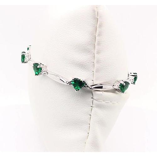 Braccialetto di diamanti a forma di cuore di smeraldo verde. gioielli da 9.54 carati - harrychadent.it