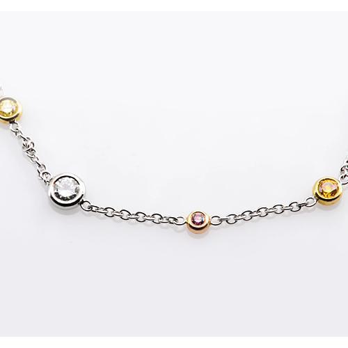 Braccialetto di diamanti con zaffiri rosa e gialli 2.95 carati Gioielli da donna - harrychadent.it
