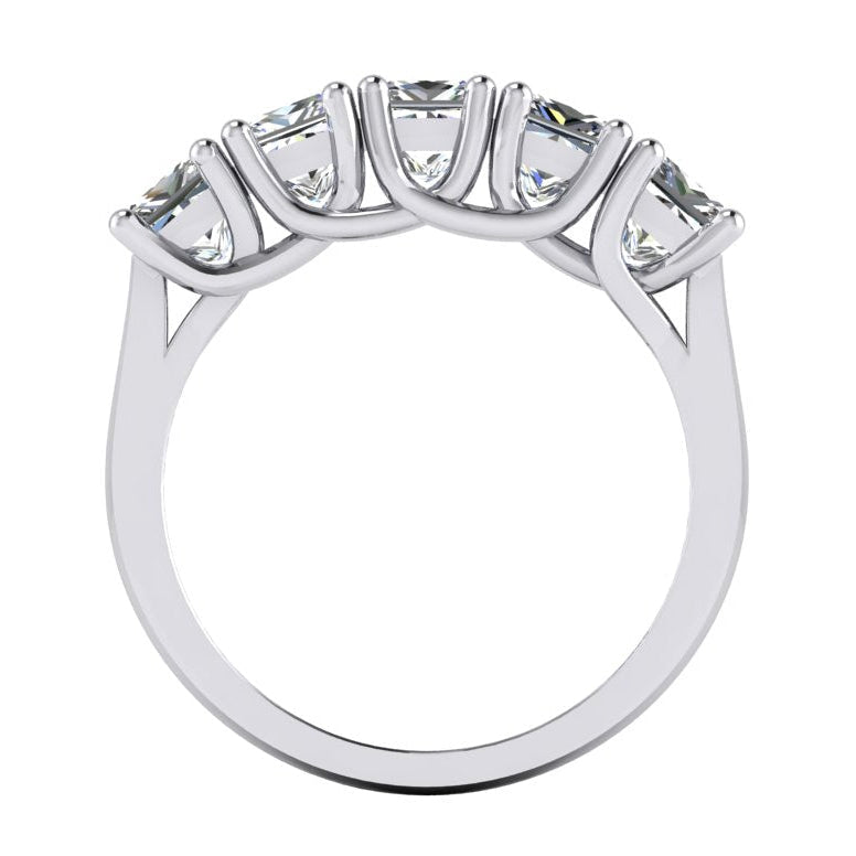 Cinque Pietre Mezza Eternità Principessa Diamante Band 3 carati - harrychadent.it