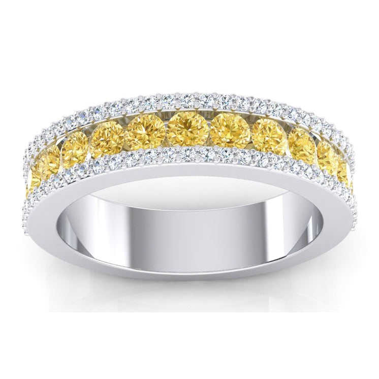 Anello da donna giallo canarino e diamanti