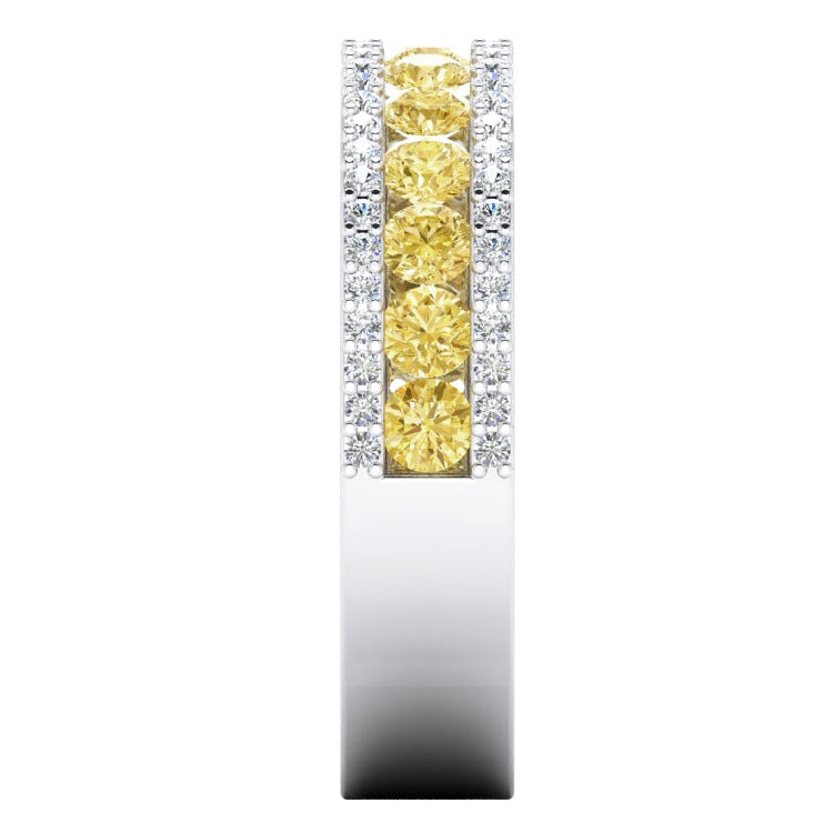 Set di griffe a canale con fascia a diamante giallo canarino