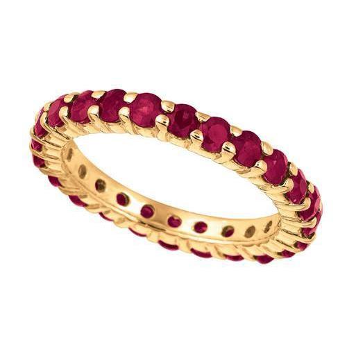 Cinturino per l'eternità con rubino rotondo da 2.88 carati YG 14K Nuova impostazione del polo dell'anello - harrychadent.it