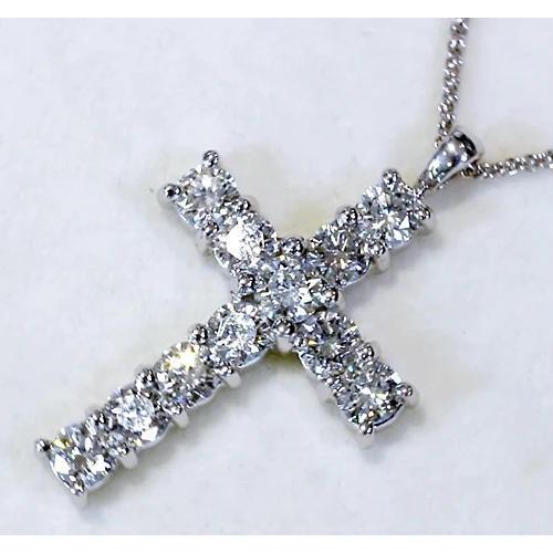 Collana con ciondolo a croce con diamanti da 0,10 ct in oro bianco 9 carati per donna, graziosa e delicata collana con croce piccola in oro bianco massiccio 9 carati per donna Collana con ciondolo a croce con diamanti da 0,10 ct in oro bianco 9 carati per donna, graziosa e delicata collana con croce piccola in oro bianco massiccio 9 carati per donna