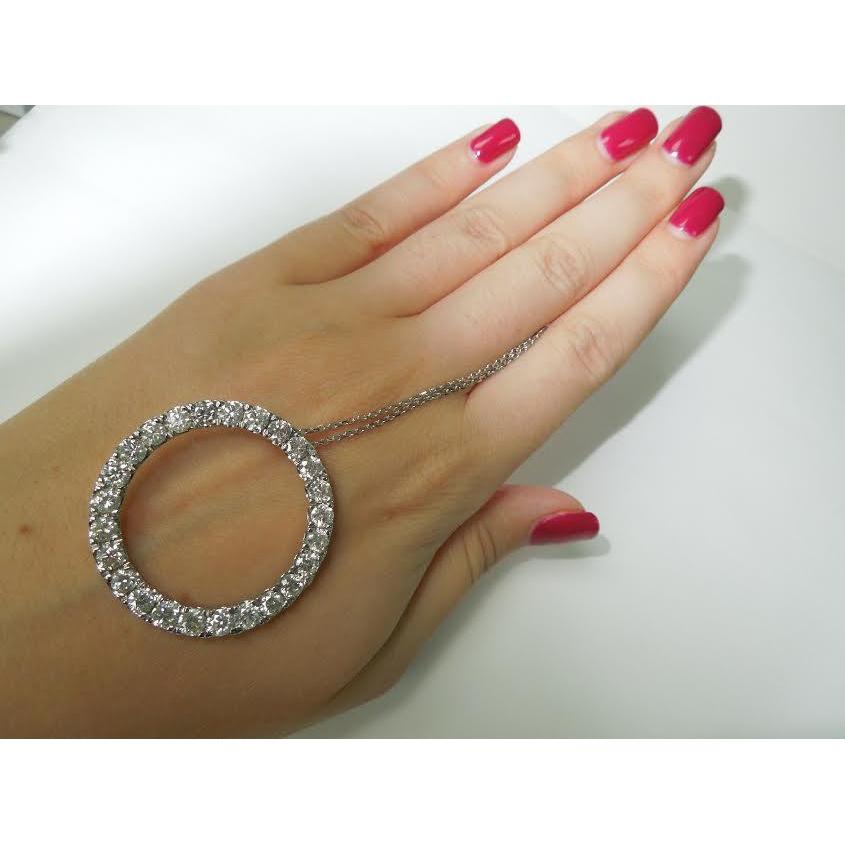 Gioielli in oro bianco con ciondolo a forma di cerchio della vita da donna da 8,75 carati - harrychadent.it