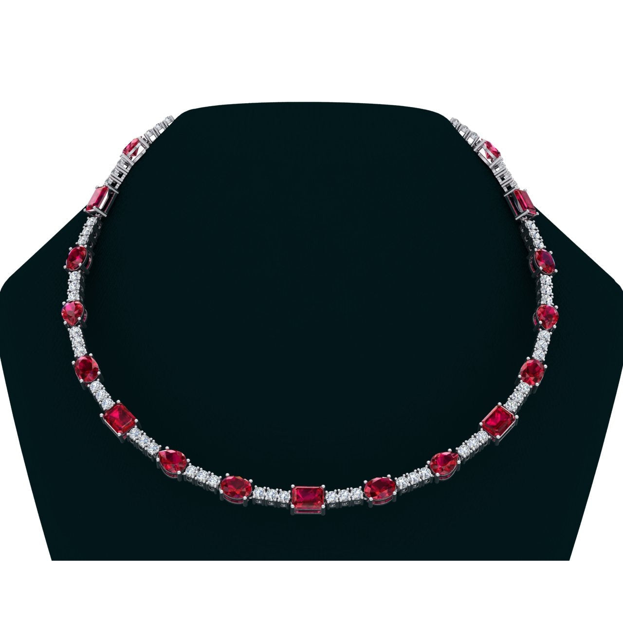 Collana Di diamanti con Rubini Rossi Gioielli Da 46,50 ct