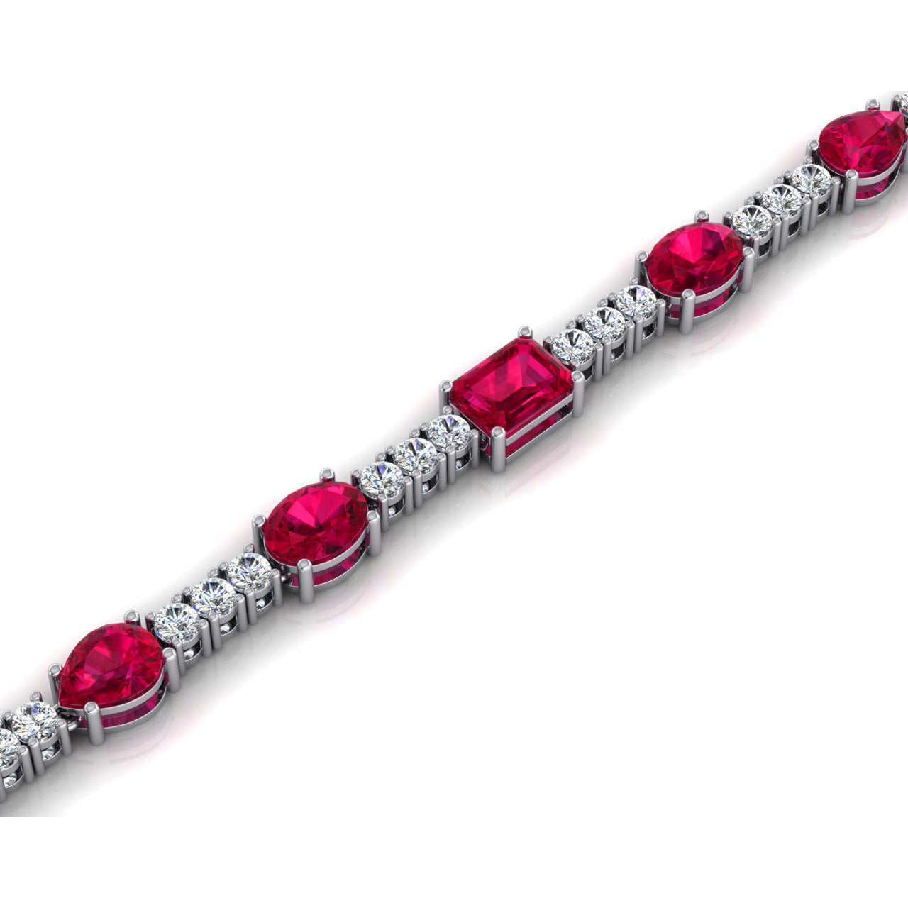 Collana Di diamanti con Rubini Rossi Gioielli Da 46,50 ct