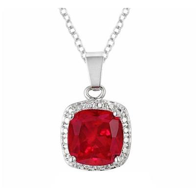 Collana Pendente Con Catena Solitario Oro Bianco 13 Ct Rubino Rosso - harrychadent.it