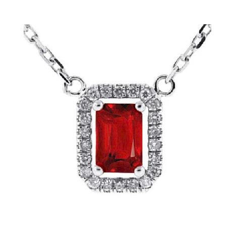 Collana Pendente Rubino Rosso Con Diamanti 5.50 Carati WG 14K - harrychadent.it